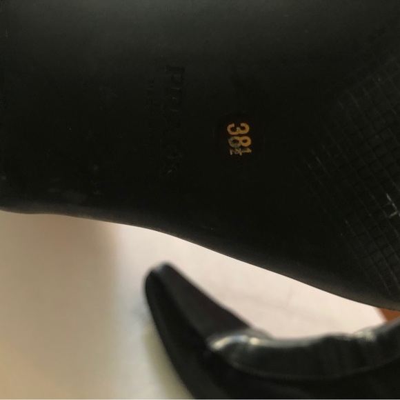 Prada Gabardine Black Tech Knee High Boots zipper Pointy Kitten Heel Size 38.5 - Picture 11 of 12